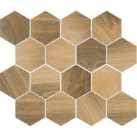 Uniwersalna mozaika prasowana wood natural heksagon mat 22x25,5